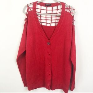 Nameless | Red Caged Cardigan